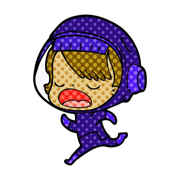 vektör çizim karikatür astronot çalıştıran