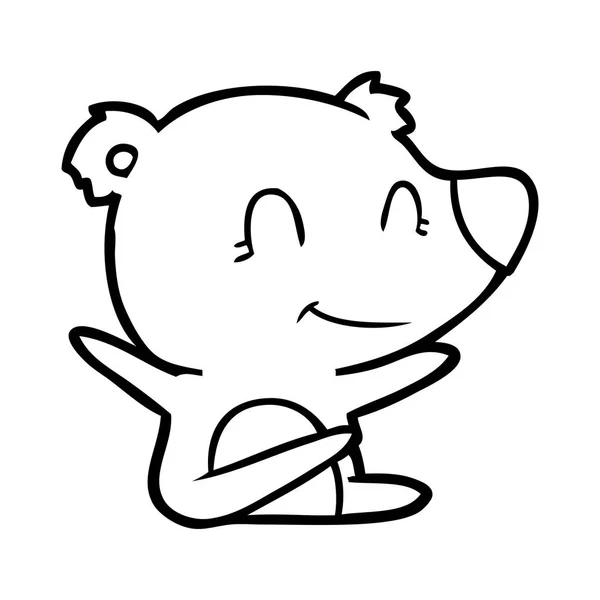 Vector Εικονογράφηση Της Χαμογελώντας Αρκούδα Κινούμενα Σχέδια — Διανυσματικό Αρχείο
