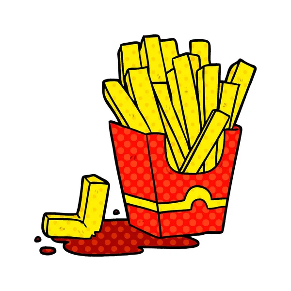 Cartoon Junk Food Fries — Stock Vector
