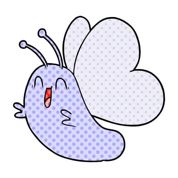 Komik karikatür kelebek vektör çizim