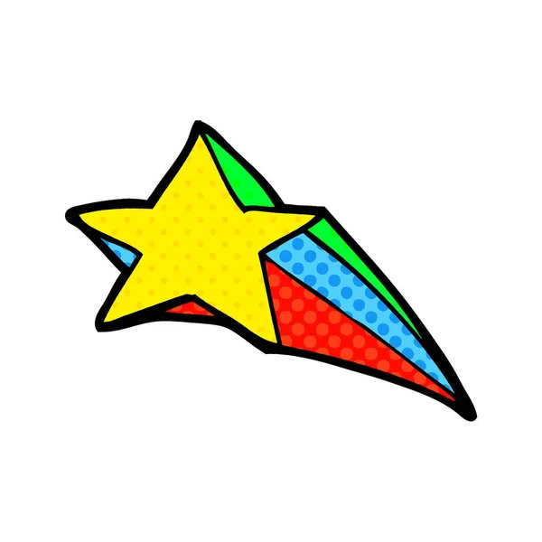 Estrella Fugaz Dibujos Animados Decorativos — Vector de stock