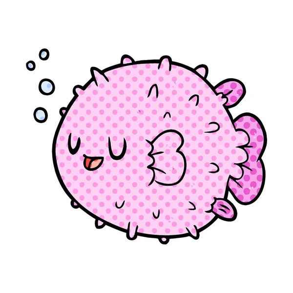 Vectorillustratie Van Cartoon Blowfish — Stockvector