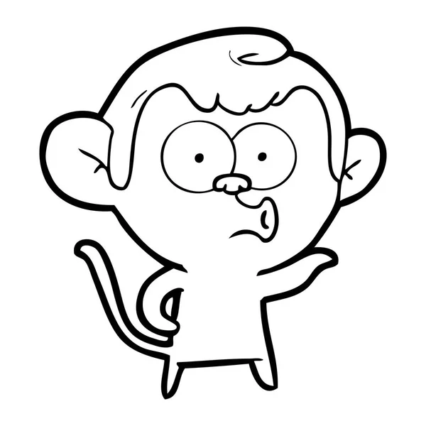 Vektorillustration Tecknade Tutning Monkey Isolerad Vit — Stock vektor