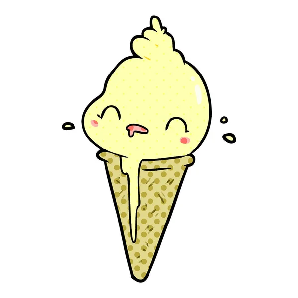 かわいい漫画のアイスクリーム — ストックベクタ