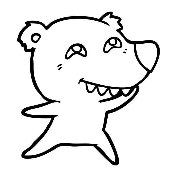 卡通熊展示牙齿 — 图库矢量图片
