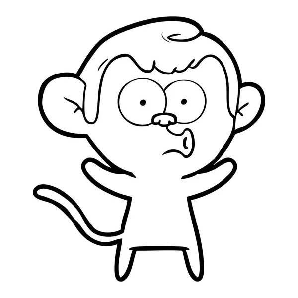 Vector Illustration Cartoon Surprised Monkey — Stock Vector