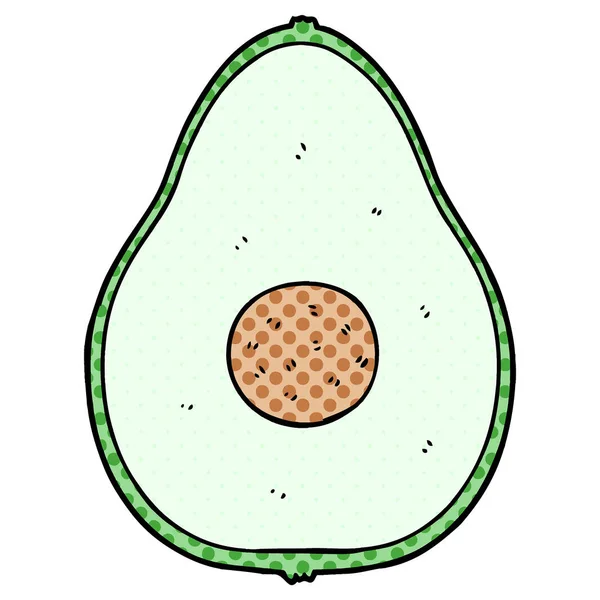 Vector Illustration Cartoon Avocado — Stock Vector