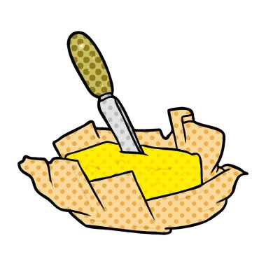 çizgi film geleneksel pat tereyağı bıçağı ile