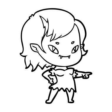 çizgi film dostu vampir kız işaret