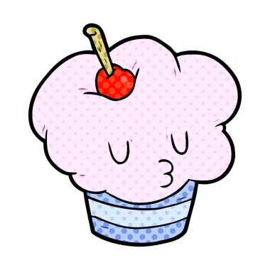 vektör çizim karikatür cupcake
