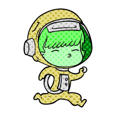 çizgi film meraklı çalışan astronot