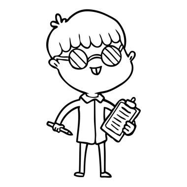 çizgi film çocuk gözlük takıyor