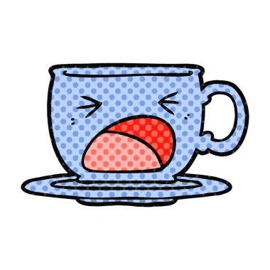 çizgi film bağırarak çay bardağı