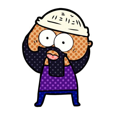 vektör çizim karikatür sakallı adam