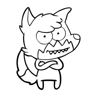 vektör çizim karikatür sırıtan Fox