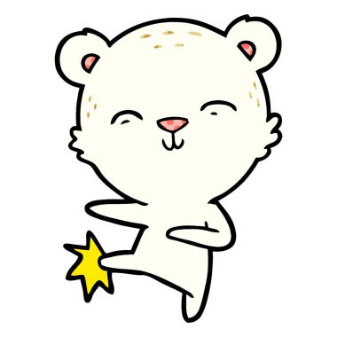 mutlu karikatür kutup ayısı tekme