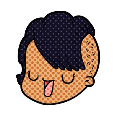 vektör çizim karikatür kadın yüzü