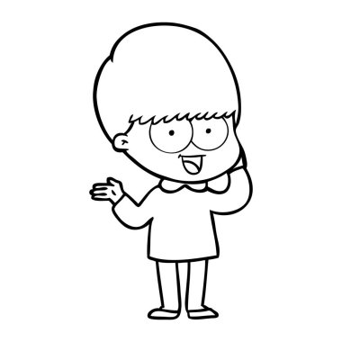 mutlu çizgi film çocuk vektör çizim