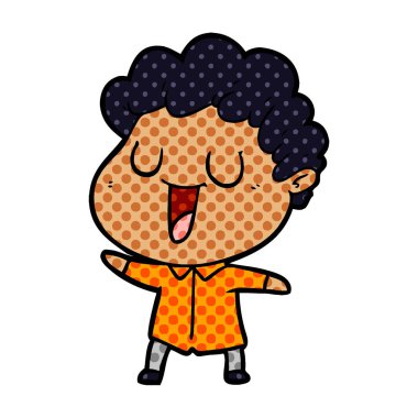 vektör çizim karikatür adam gülen