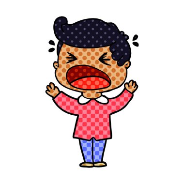 vektör çizim karikatür bağıran adam