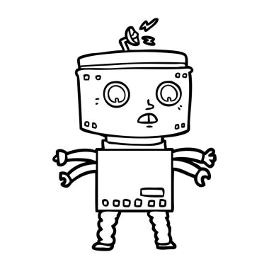 Çizgi film robotunun vektör çizimi 