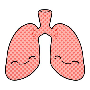 vektör çizim karikatür akciğer