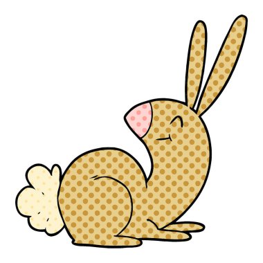 Tatlı çizgi film tavşanının vektör çizimi