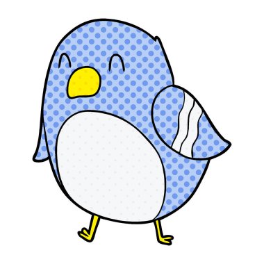 Çizgi film kuşunun vektör çizimi