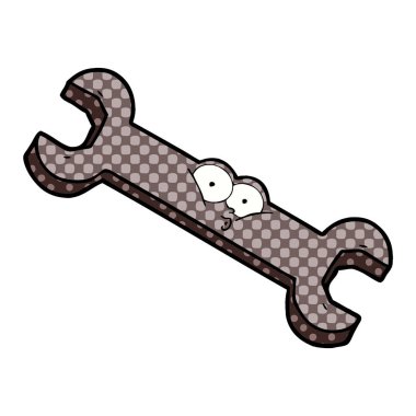 vektör çizim karikatür somun anahtarı