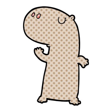 Çizgi film Hippopotamus 'un Vektör İllüstrasyonu