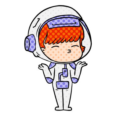 vektör çizim karikatür meraklı astronot