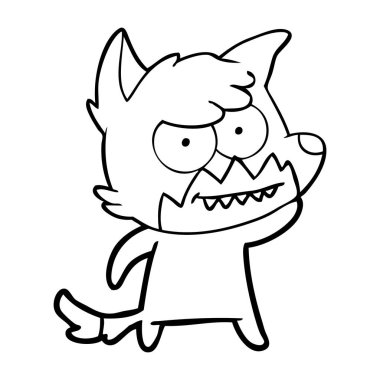 vektör çizim karikatür sırıtan Fox