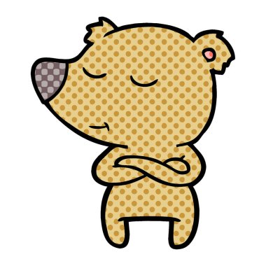mutlu karikatür ayı vektör çizim