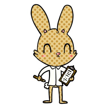 sevimli çizgi tavşan pano ile