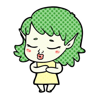 utangaç karikatür elf kızı