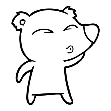 vektör çizim karikatür ayı ıslık