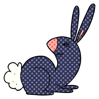 vektör çizim karikatür rahatsız tavşan