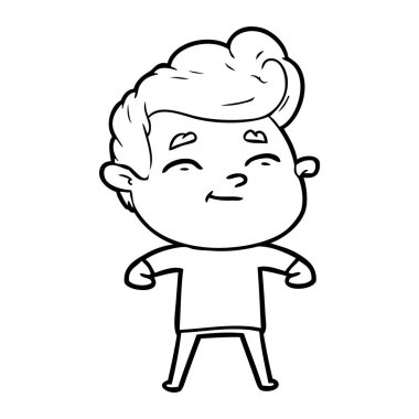 mutlu çizgi film adam vektör çizim
