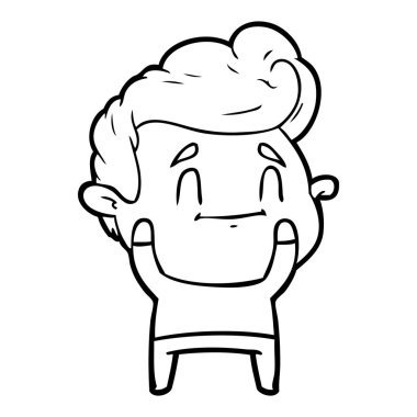 mutlu çizgi film adam vektör çizim