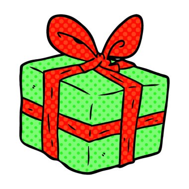 vektör çizim karikatür hediye sarılmış