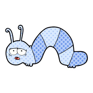 vektör çizim karikatür yorgun tırtıl