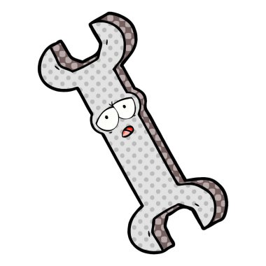 vektör çizim karikatür somun anahtarı