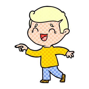 çizgi film gülen adam işaret