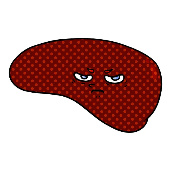 Vector Illustration Cartoon Liver — Stock Vector