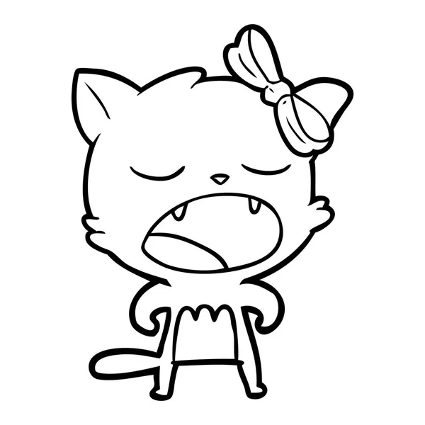 Feliz Desenho Animado Gato Meowing —  Vetores de Stock