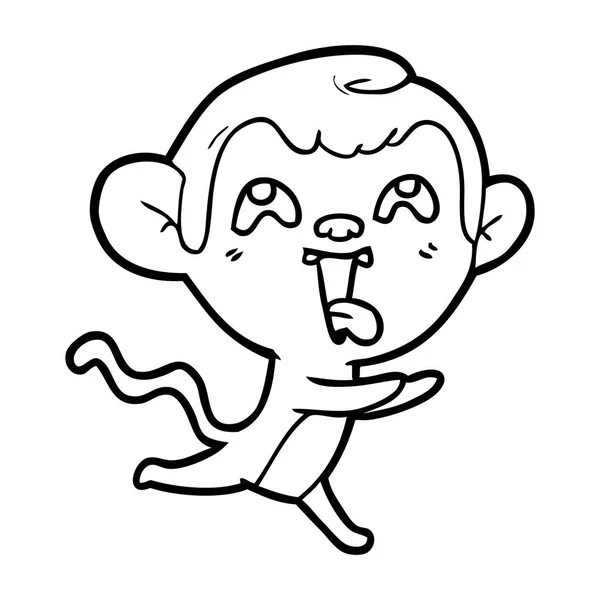 Vectorillustratie Voor Cartoon Monkey Tonen Tong Geïsoleerd Wit — Stockvector