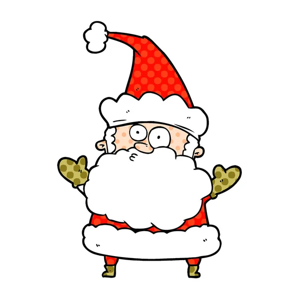 Dibujos Animados Confundido Santa Claus Shurgging Hombros — Vector de stock