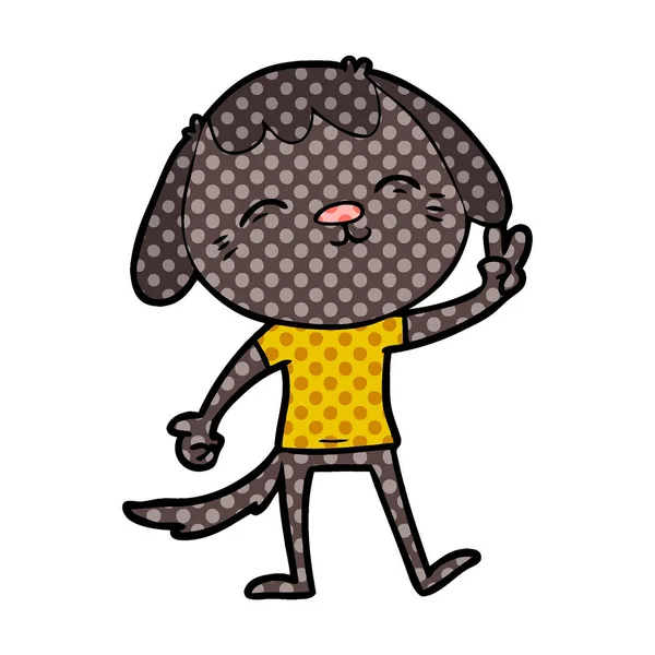 vektör çizim mutlu karikatür köpek