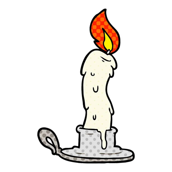 Cartoon Gruselige Alte Kerze — Stockvektor