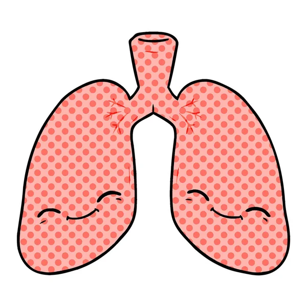 Vektör Çizim Karikatür Akciğer — Stok Vektör